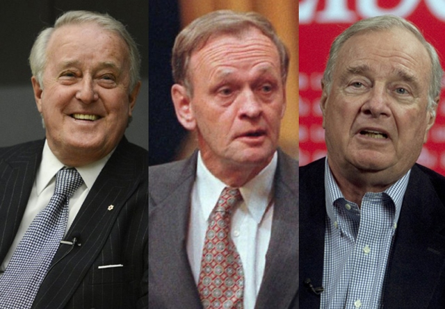 former canadian pm brian mulroney former canadian pm jean chr tien and former canadian pm paul martin photo source toronto star