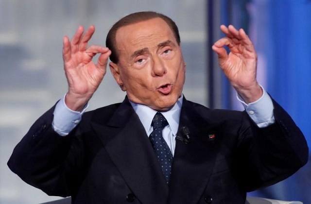 file photo   italy 039 s former prime minister silvio berlusconi gestures during the television talk show quot porta a porta quot door to door in rome italy june 21 2017 photo reuters