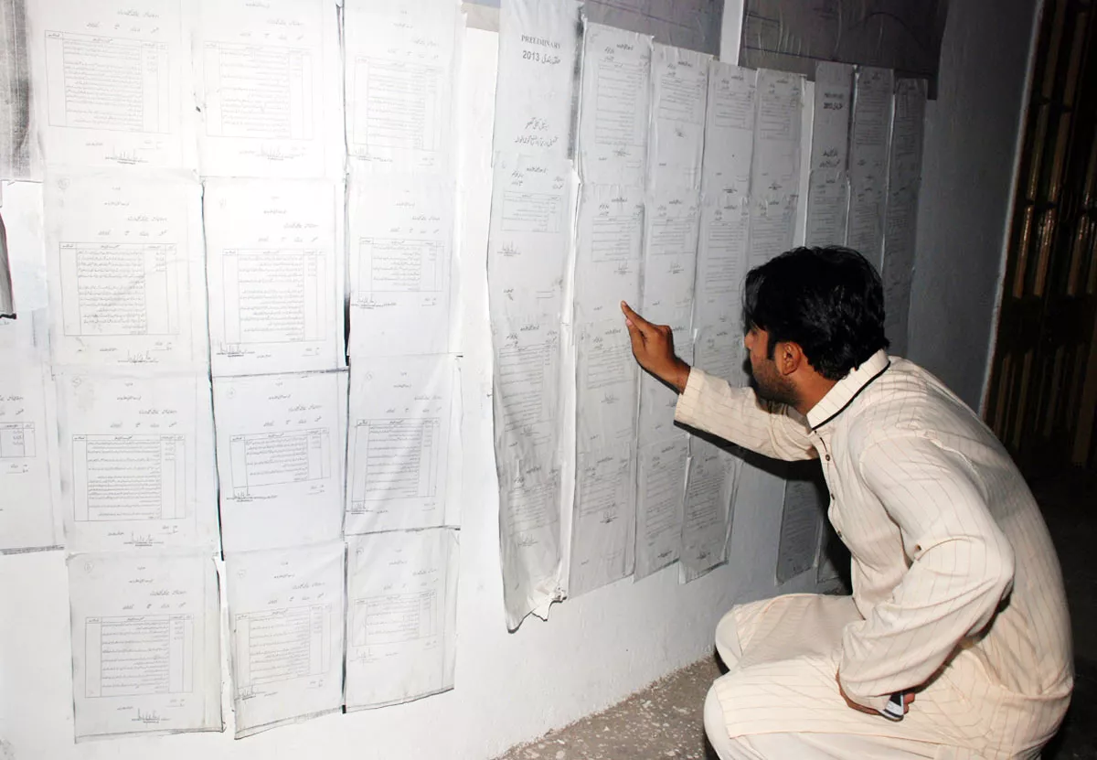 a man checks the constituency delimitation list in gujranwala photo khurrum shahzad express file a man checks the constituency delimitation list in gujranwala photo khurrum shahzad express file