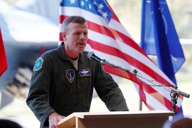 file photo us air forces in europe commander tod d wolters speaks during nato baltic air policing mission takeover ceremony in siauliai lithuania august 30 2017 photo reuters