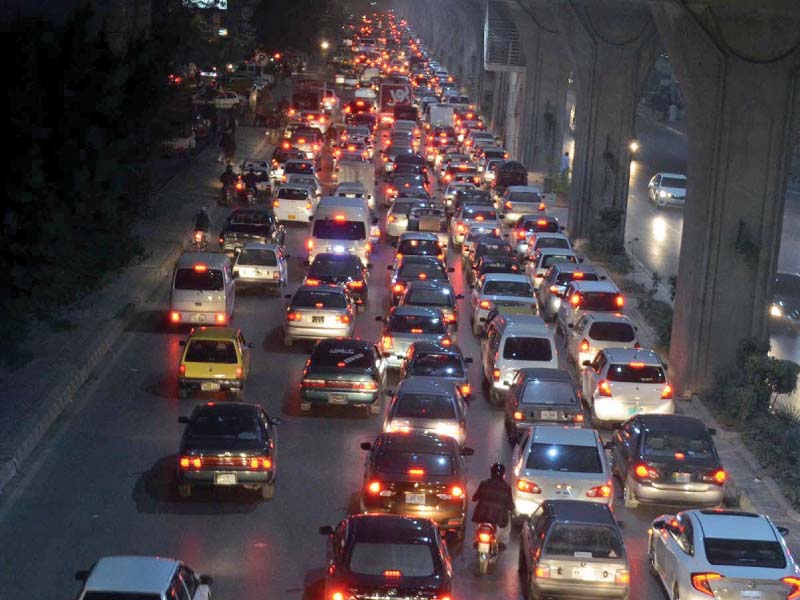 traffic snarl in islamabad photo inp