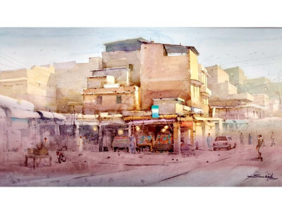 painting peshawar in the golden light painting peshawar in the golden light