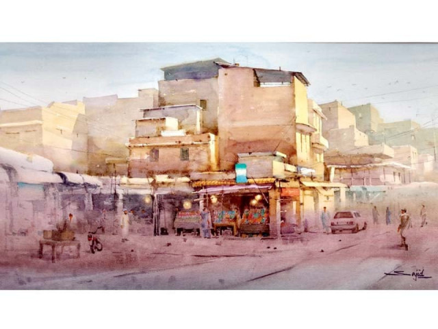 water colour paintings by sajid ali photo express water colour paintings by sajid ali photo express