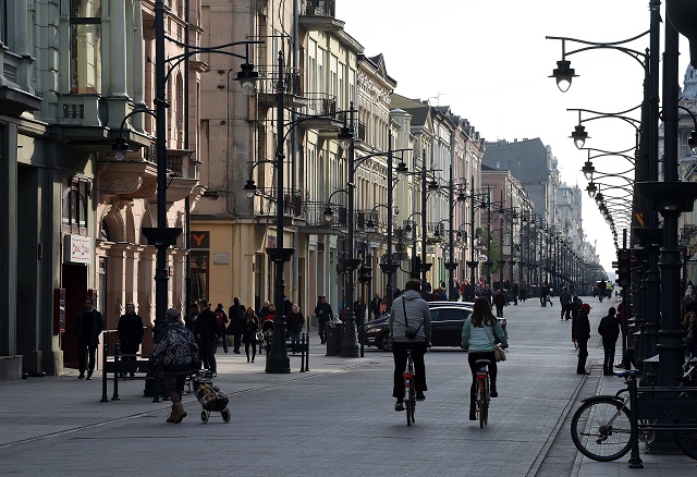 a view of piotrkowska street in downtown lodz poland on november 4 2017 photo afp