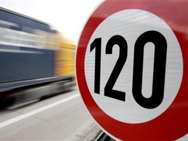 a truck passes a 120 km h 75 mph speed limit sign on the a27 autobahn near the northern german city of bremen april 10 2008 photo reuters