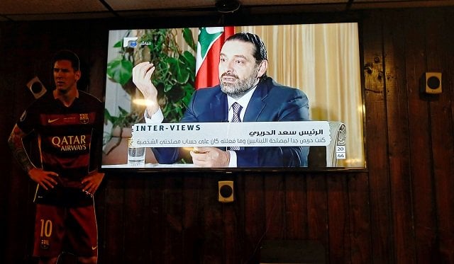 lebanon 039 s prime minister saad al hariri who has resigned is seen during future television interview in a coffee shop in beirut lebanon november 12 2017 photo reuters