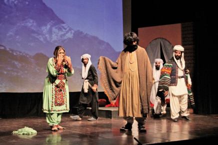 actors performing during the hani and shah mureed play staged at the pnca on sunday evening photo express