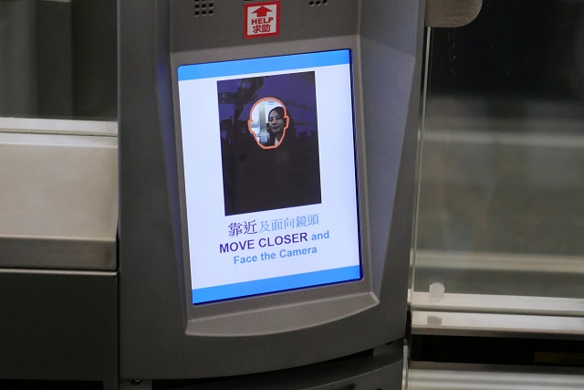 a quot smart departure quot self service machine is installed to authenticate travelers 039 identities using face recognition technology during a demonstration by the immigration department at hong kong airport in hong kong china october 9 2017 photo reuters