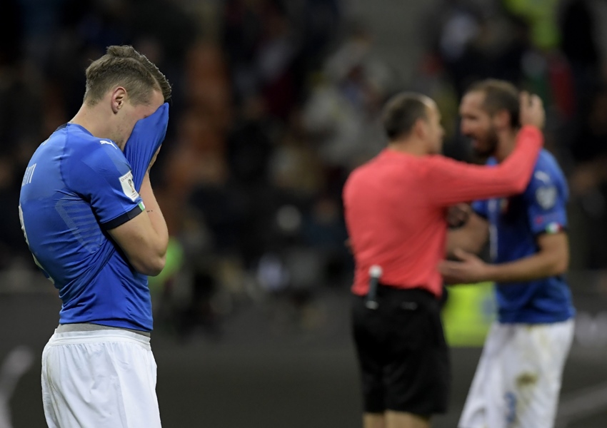 italy 039 s forward andrea belotti reacts at the end of the fifa world cup 2018 qualification football match between italy and sweden on november 13 2017 at the san siro stadium in milan italy failed to reach the world cup for the first time since 1958 on monday as they were held to a 0 0 draw in the second leg of their play off at the san siro by sweden who qualified with a 1 0 aggregate victory photo afp