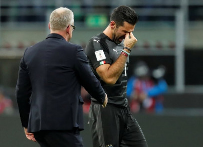 tearful buffon retires from international football