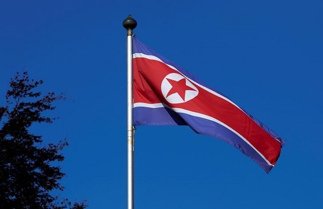 file photo   a north korean flag flies on a mast at the permanent mission of north korea in geneva october 2 2014 photo reuters