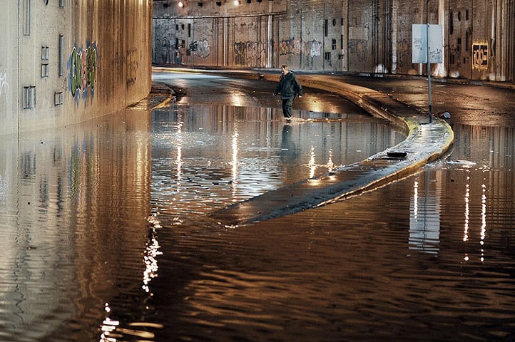 a flooded road in central athens photo afp