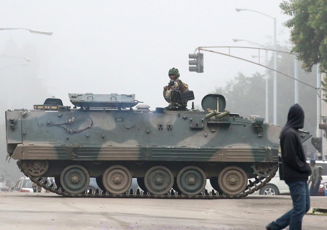 military vehicles and soldiers patrol the streets in harare zimbabwe november 15 2017 photo reuters