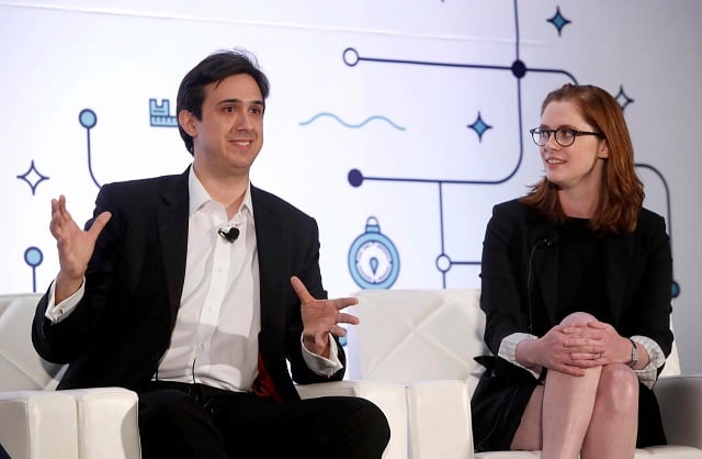 tezos co founder and cto arthur breitman and his wife and co founder kathleen breitman respond to questions during the money 20 20 conference in las vegas nevada us on october 24 2017 photo reuters