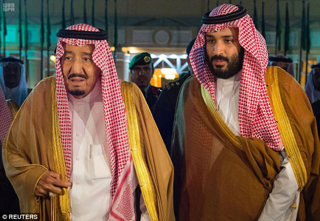king salman of saudi arabia left is planning to step down next week and name his son prince mohammed bin salman right as his successor photo reuters file