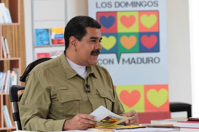 venezuela 039 s president nicolas maduro attends his weekly radio and tv broadcast quot los domingos con maduro quot the sundays with maduro in caracas venezuela november 12 2017 photo reuters