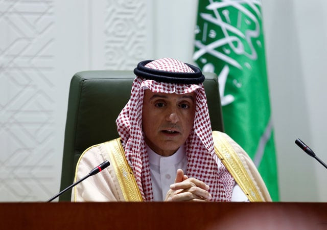 saudi foreign minister adel al jubeir attends a joint news conference with france 039 s foreign minister jean yves le drian in riyadh saudi arabia november 16 2017 photo reuters saudi foreign minister adel al jubeir attends a joint news conference with france 039 s foreign minister jean yves le drian in riyadh saudi arabia november 16 2017 photo reuters