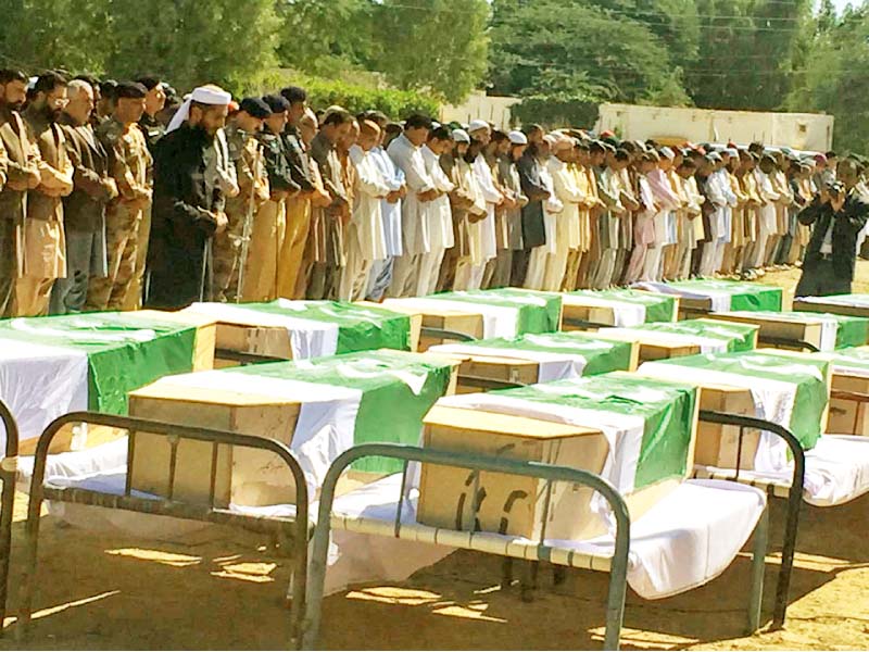 relatives offer funeral prayers for the turbat victims photo express