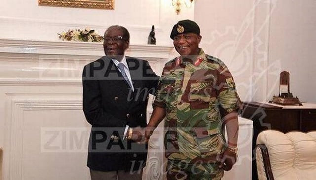 president robert mugabe poses with general constantino chiwenga at state house in harare zimbabwe november 16 2017 photo via reuters president robert mugabe poses with general constantino chiwenga at state house in harare zimbabwe november 16 2017 photo via reuters