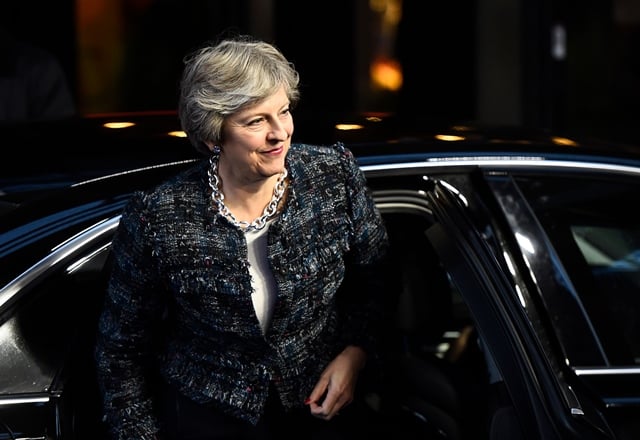 britain 039 s prime minister theresa may arrives to attend the european social summit in gothenburg sweden on november 17 2017 photo afp