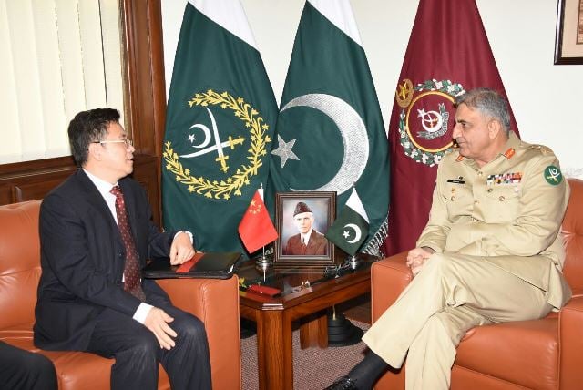 chinese special envoy for afghanistan ambassador deng xijun calls on chief of army staff coas qamar javed bajwa at the general headquarters rawalpindi on friday photo ispr