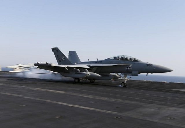 file photo an ea 18g growlers of electronic attack squadron 137 vaq 137 takes off onboard the uss theodore roosevelt cvn 71 aircraft carrier in the gulf june 18 2015 photo reuters file photo an ea 18g growlers of electronic attack squadron 137 vaq 137 takes off onboard the uss theodore roosevelt cvn 71 aircraft carrier in the gulf june 18 2015 photo reuters
