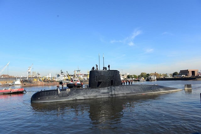 the argentine military submarine ara san juan and crew are seen leaving the port of buenos aires argentina june 2 2014 photo via reuters