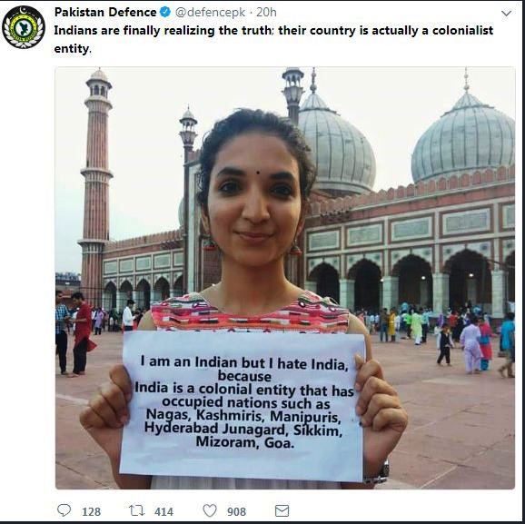 twitter suspends defence pk account for photoshopped image of indian student