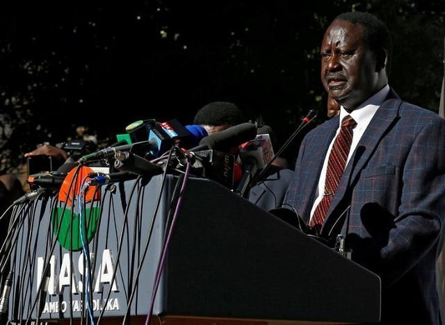 opposition leader raila odinga speaks during a news conference at the offices of the national super alliance nasa coalition in nairobi kenya august 16 2017 photo reuters opposition leader raila odinga speaks during a news conference at the offices of the national super alliance nasa coalition in nairobi kenya august 16 2017 photo reuters