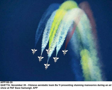 pakistan china teams present aerobatic show in quetta