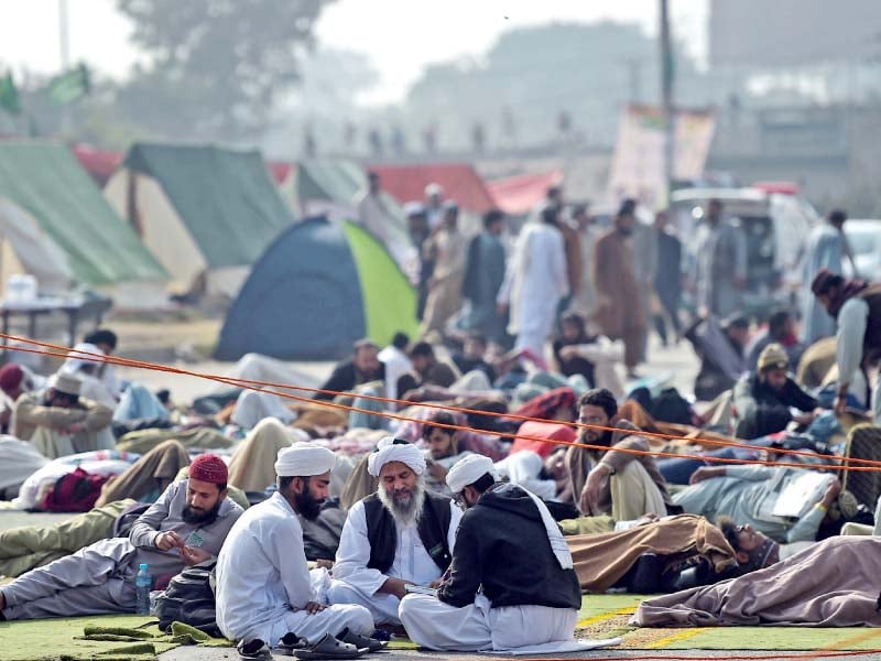 protesters are camped at faizabad photo express file