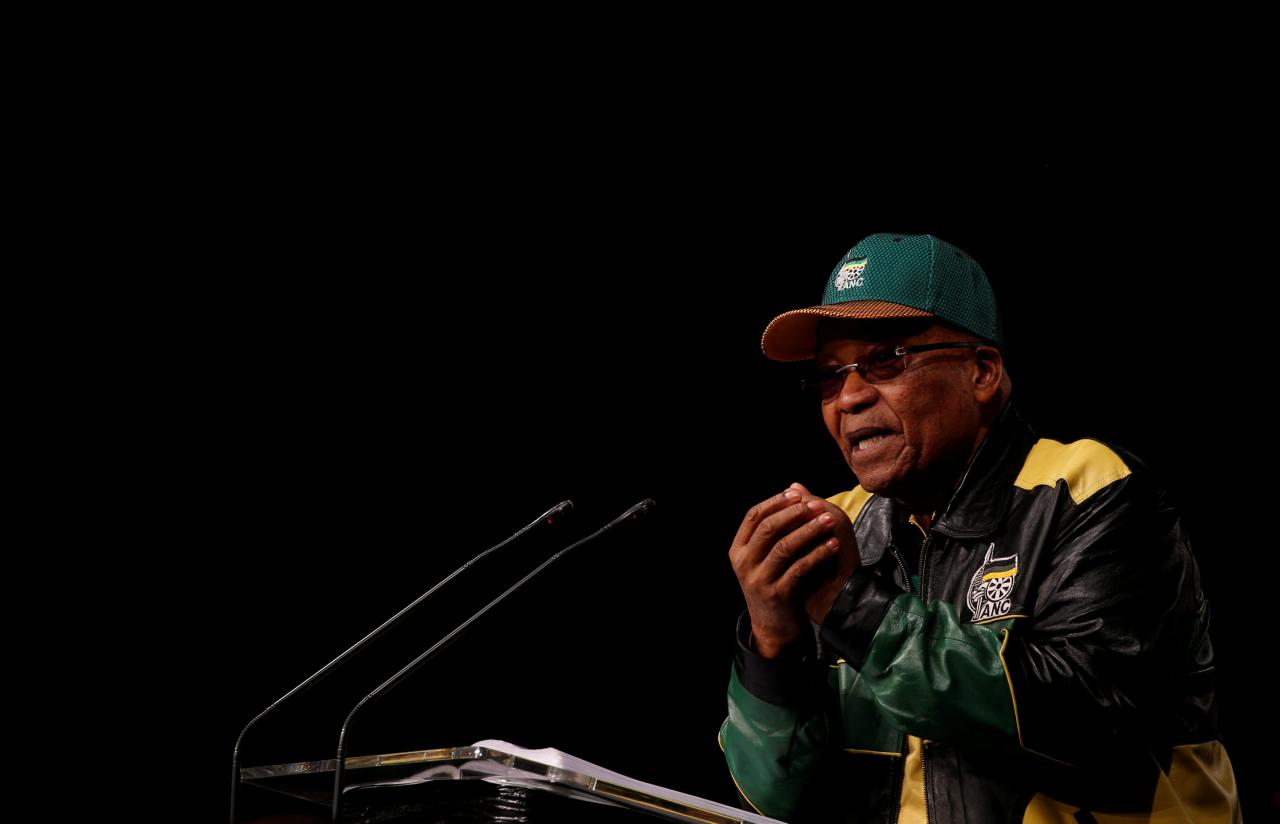 south africa 039 s president jacob zuma gestures during the last day of the six day meeting of the african national congress 5th national policy conference at the nasrec expo centre in soweto south africa photo reuters