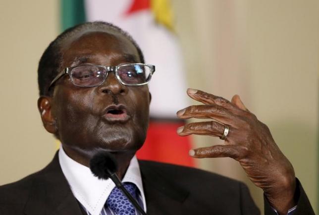 in this file photo robert mugabe speaks during a press briefing at the union building in pretoria on april 8 2015 photo reuters