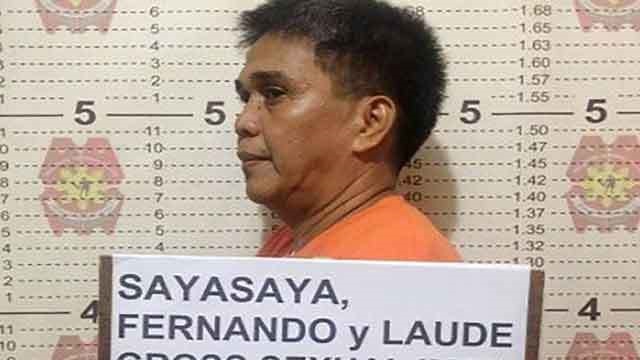 this undated handout photo released by the philippine national police pnp on november 22 2017 shows the mugshot of fernando sayasaya 53 in calamba laguna south of manila photo afp