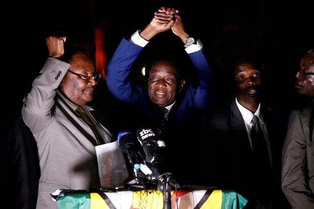 zimbabwe 039 s former vice president emmerson mnangagwa who is due to be sworn in to replace robert mugabe as president addresses supporters in harare zimbabwe november 22 2017 photo reuters zimbabwe 039 s former vice president emmerson mnangagwa who is due to be sworn in to replace robert mugabe as president addresses supporters in harare zimbabwe november 22 2017 photo reuters