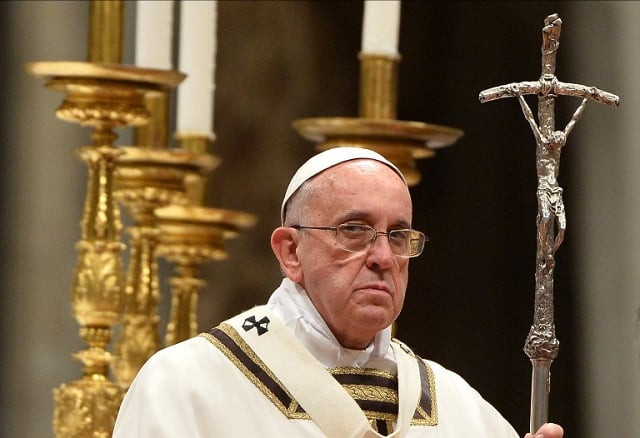 file photo pope francis leads a christmas eve mass at st peter 039 s basilica to mark the nativity of jesus christ on december 24 2014 at the vatican photo afp file photo pope francis leads a christmas eve mass at st peter 039 s basilica to mark the nativity of jesus christ on december 24 2014 at the vatican photo afp
