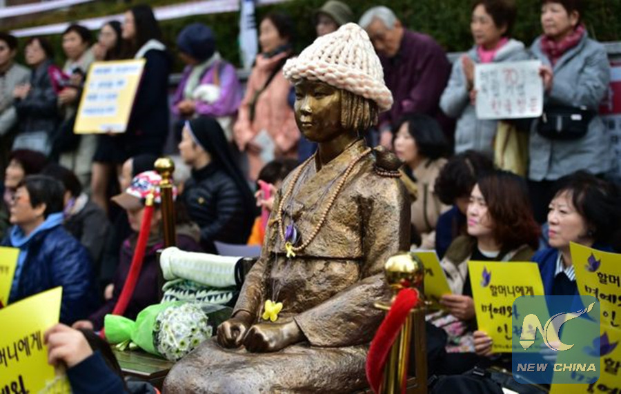 comfort women erected a statue of a girl which they call a quot peace monument quot photo afp