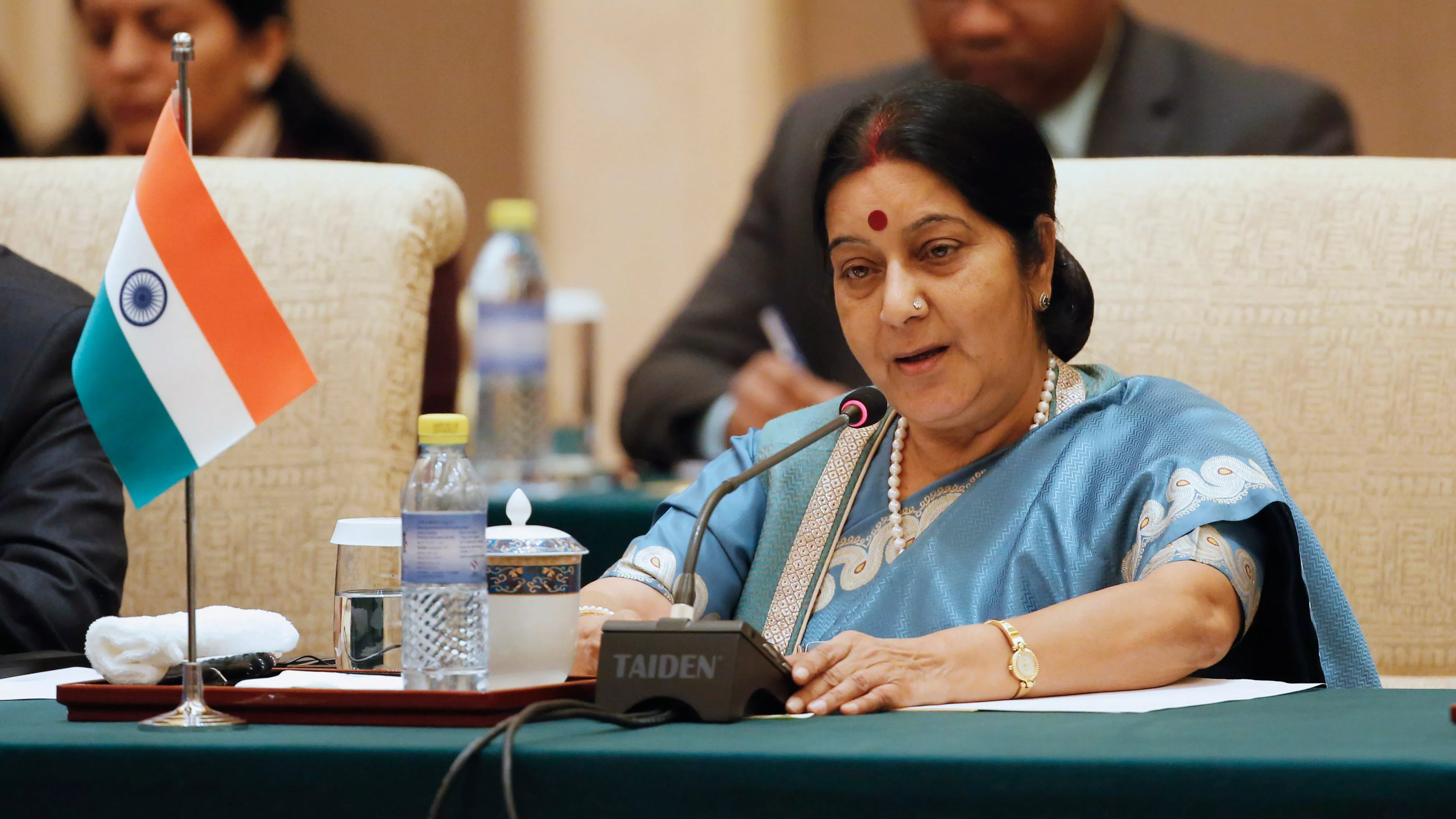 indian foreign minister sushma swaraj speaks during the 13th russia india china foreign ministers 039 meeting at diaoyutai state guesthouse in beijing photo reuters indian foreign minister sushma swaraj speaks during the 13th russia india china foreign ministers 039 meeting at diaoyutai state guesthouse in beijing photo reuters