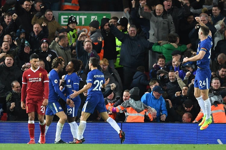 unfortunate mohamed salah 039 s goal against his former club looked set to restore liverpool to winning ways after their calamitous 3 3 draw against sevilla only for willian 039 s mishit cross to earn chelsea a point photo afp