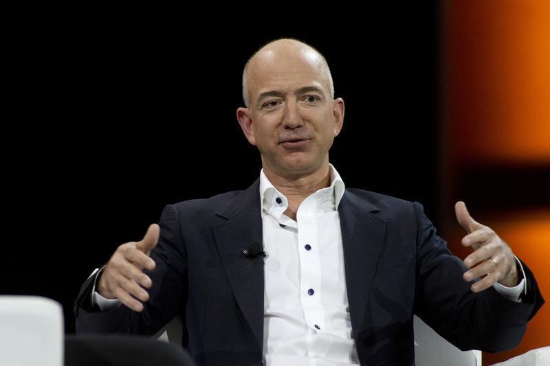 amazon chief executive officer jeff bezos speaks during a keynote speech at the sands expo in las vegas nevada photo reuters