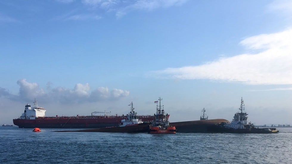 12 crew members disappeared after two cargo ships collided before dawn off the coast of southern guangdong province photo afp