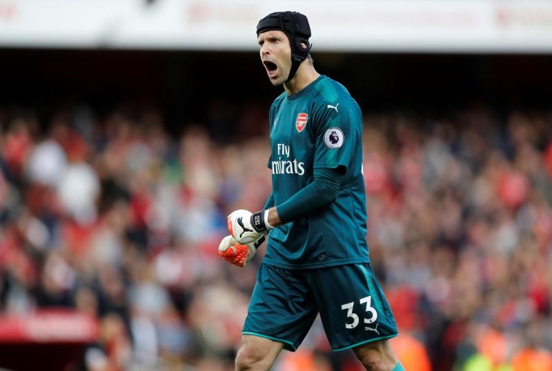 still time though city have left their rivals in the starting blocks arsenal goalie petr cech believes there is still time for the situation to change drastically for the league leaders photo reuters