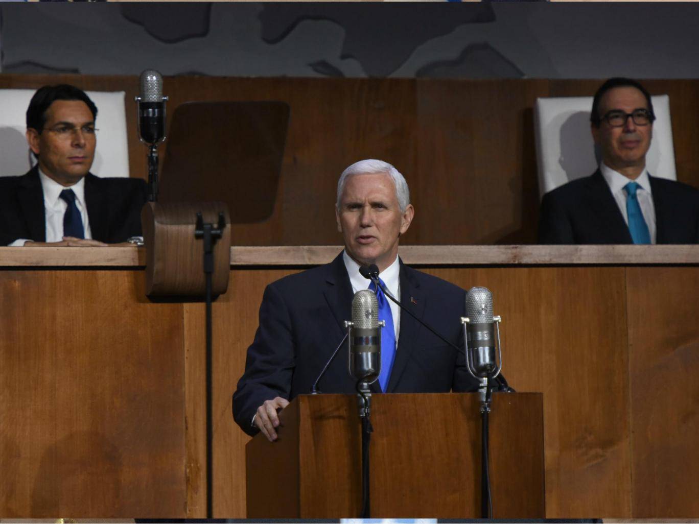 us vice president mike pence speaks at the permanent mission of israel to the united nations photo afp