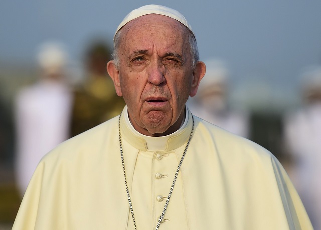 pope francis looks on after laying a floral wreath at the national martyrs 039 memorial of bangladesh in savar some 30 km from dhaka on november 30 2017 photo afp