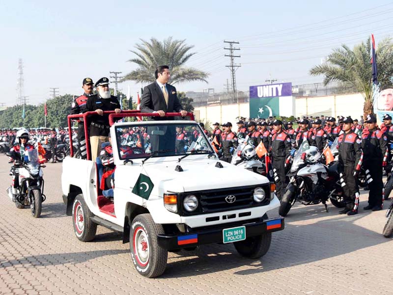 punjab sports minister looks at the passing out parade of the graduating batch photo app