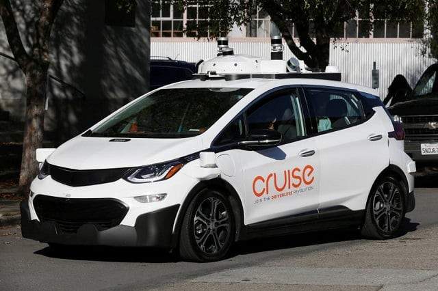a self driving gm bolt ev is seen during a media event where cruise gm 039 s autonomous car unit showed off its self driving cars in san francisco california us on november 28 2017 photo reuters
