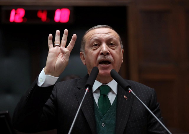 file photo turkish president tayyip erdogan addresses members of parliament from his ruling ak party akp during a meeting at the parliament in ankara turkey november 7 2017 photo reuters