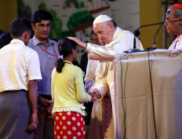 pope francis meets a group of rohingya refugees during an inter religious conference at st mary 039 s cathedral in dhaka bangladesh december 1 2017 reuters pope francis meets a group of rohingya refugees during an inter religious conference at st mary 039 s cathedral in dhaka bangladesh december 1 2017 reuters