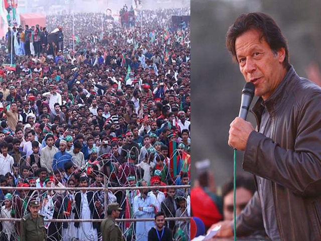 pti chief imran khan addressing a public rally in chishtian on sunday photo sabah