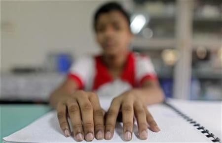 a visually impaired boy photo reuters